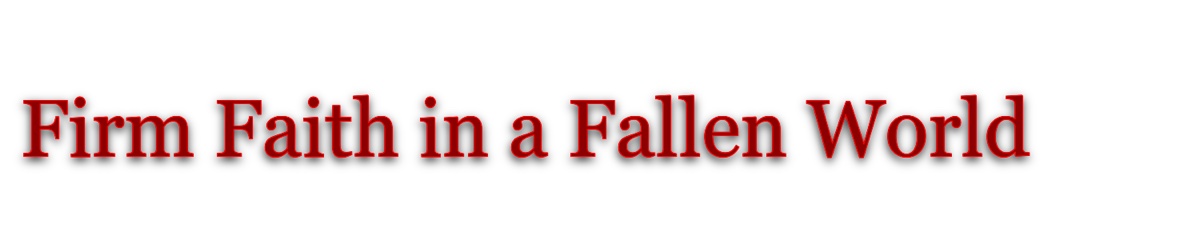 FIRM FAITH IN A FALLEN WORLD: Developing a Firm Faith through the ...